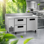 Thumbnail image #4 for Hoshizaki Steelheart WLR67B-D2 67-Inch Two-Section Reach-In Worktop Refrigerator, 1 Solid Door, 2 Drawers, Stainless Steel