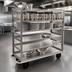 Thumbnail image #4 for Carter-Hoffmann T660 Queen Mary 6-Shelf Stainless Steel China & Silver Transporter