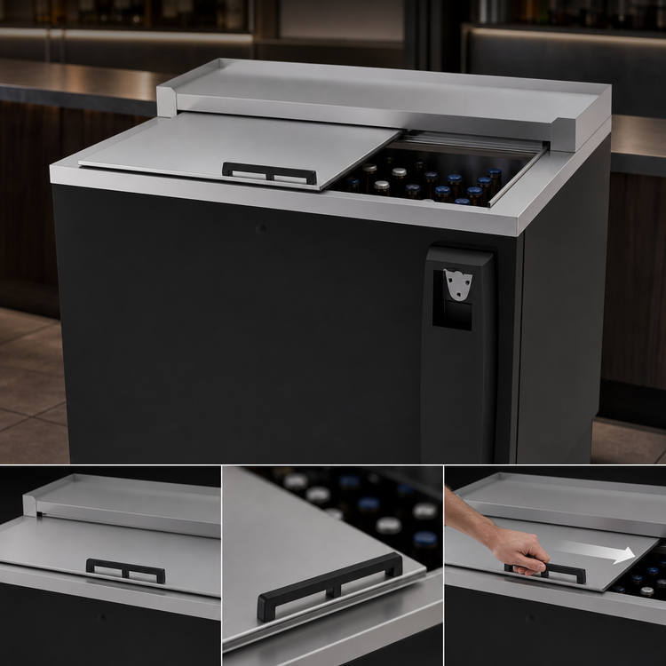 Product image #4 for Beverage-Air SF34HC-B 34-Inch Shallow Well Horizontal Bottle Cooler, Flat Top, 6.7 Cu. Ft., Black
