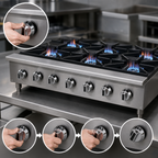 Thumbnail image #4 for Hurakan by Equip.me 36-Inch Heavy-Duty Gas Countertop Range with 6 Open Burners