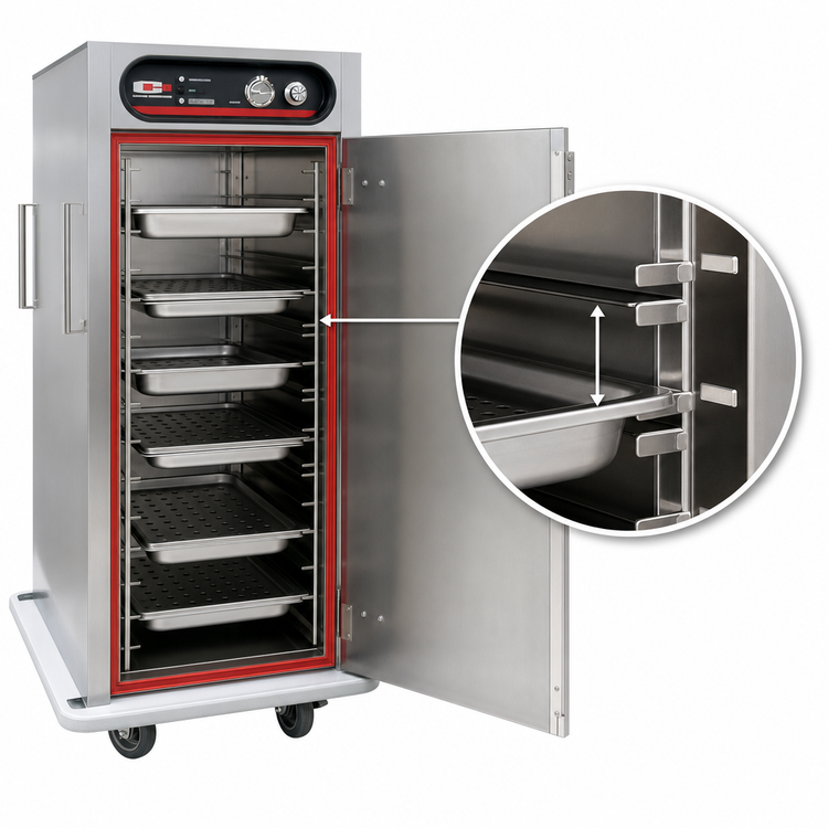 Product image #4 for EnduraHeat Half-Size Heated Satellite Transport Cart with Adjustable Universal Slides