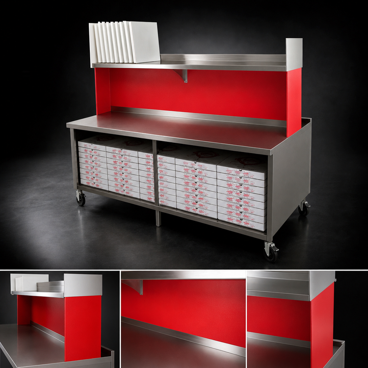 Product image #4 for Eagle Group Cut-N-Pack 60" Pizza Cut-N-Pack Table with Full Base Storage