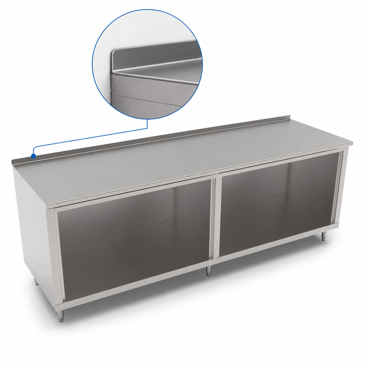 Product image #4 for John Boos Open Front Cabinet Base Work Table with 14 Gauge Stainless Steel Top, 132"W x 36"D