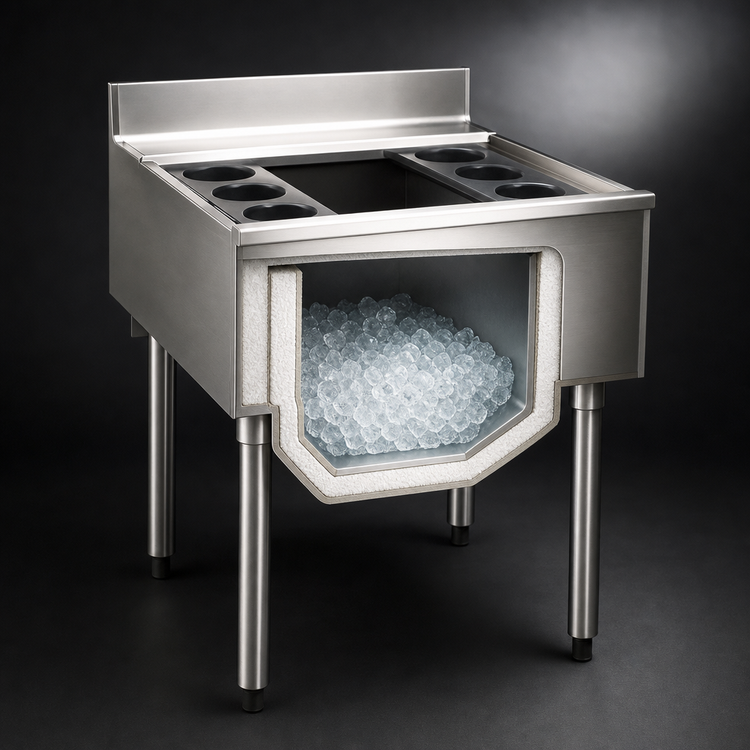 Product image #4 for Eagle 1800 Series 24-Inch Wide Modular Underbar Cocktail Unit with 7-Circuit Cold Plate and 8-Inch Deep Ice Bin