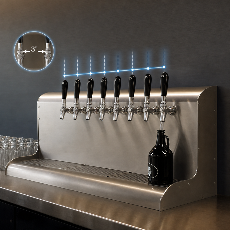 Product image #4 for Perlick 9-Faucet Modular Wall-Mount Glycol-Cooled Draft Beer Dispensing Tower