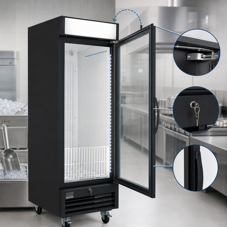 Product image #4 for Kelvinator Commercial Full-Height Glass Door Ice Cube Merchandiser Reach-In Freezer, 23 Cu. Ft.