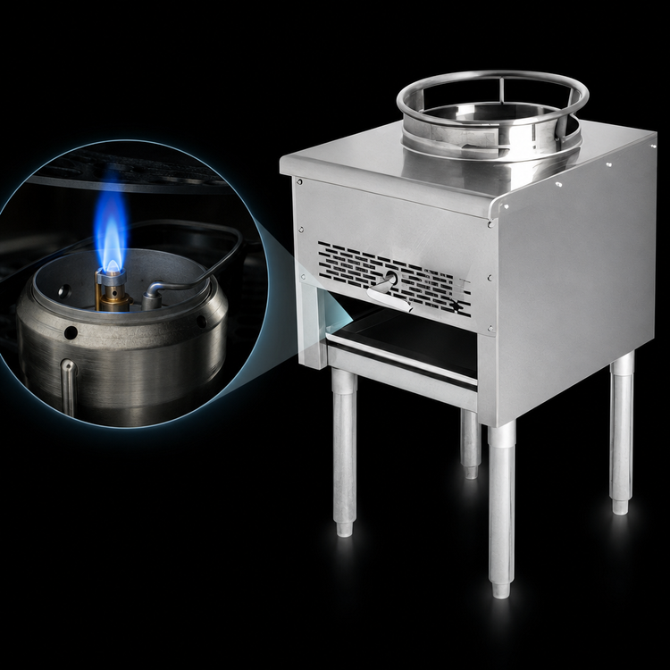 Product image #4 for Turbo Air Radiance TAWR-13 Heavy Duty Gas Wok Range, 13-Inch Opening, Duck Burner
