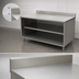 Thumbnail image #4 for 14-Gauge 304 Stainless Steel Chef Table with Open Front Cabinet Base and 5-Inch Backsplash, 48 x 36 Inches