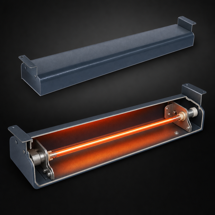 Product image #4 for Hatco Glo-Ray Narrow Infrared Strip Heater, Single Rod, 48 Inch, 1100 Watt, Unlighted
