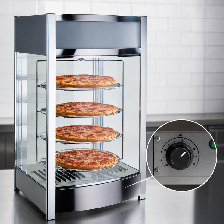 Product image #5 for Winco Countertop Hot Food Display Merchandiser for 4 14-Inch Pizzas