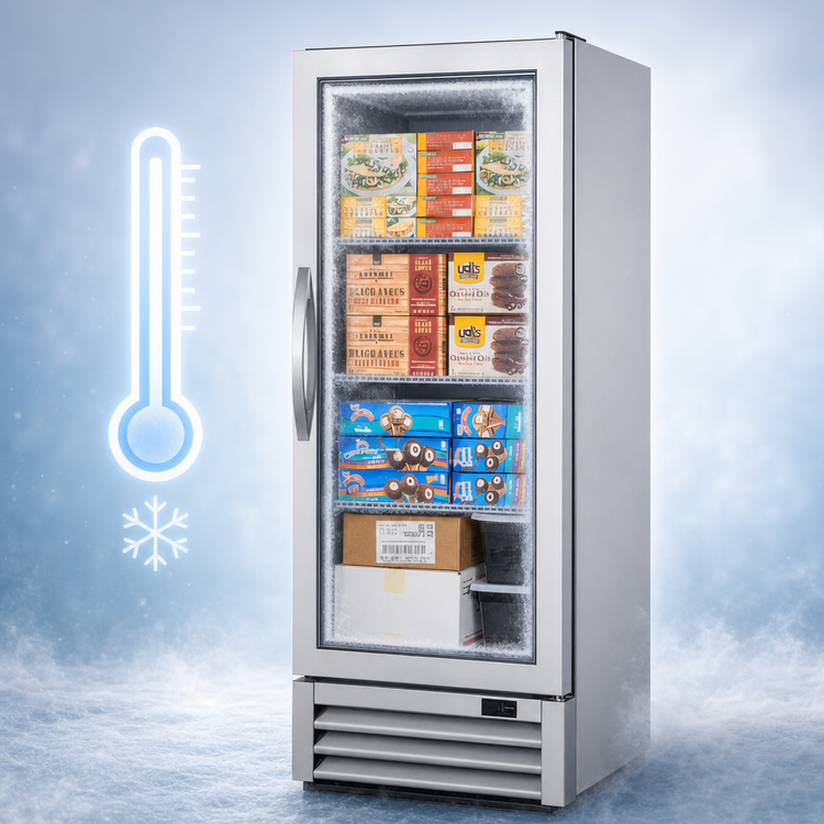 Product image #4 for True One-Section Reach-In Display Freezer with Framed Glass Door, -10°F, Self-Contained Bottom Mount