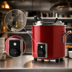 Thumbnail image #4 for Vollrath Cayenne® 7217255 11-Quart Countertop Stock Pot Kettle Rethermalizer, Wet Operation, Thermostatic, Fire Engine Red Aluminum