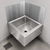 Thumbnail image #4 for John Boos Add-On Mop Sink Wainscoting Wall Guard for 24 x 24 Bowl, Rear, Left & Right, Stainless Steel