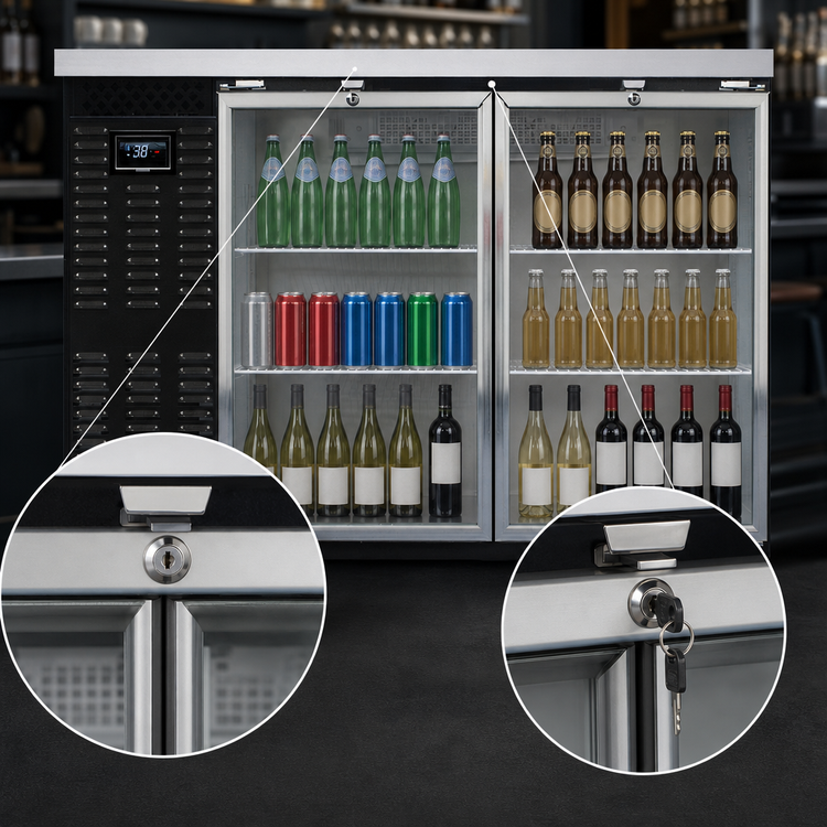 Product image #4 for Continental Refrigerator BB50NGD 50" Black Enamel 2-Glass Door Back Bar Cooler