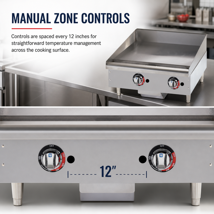 Product image #4 for Star-Max Heavy Duty 24-Inch Manual Gas Countertop Griddle with 1-Inch Polished Steel Plate