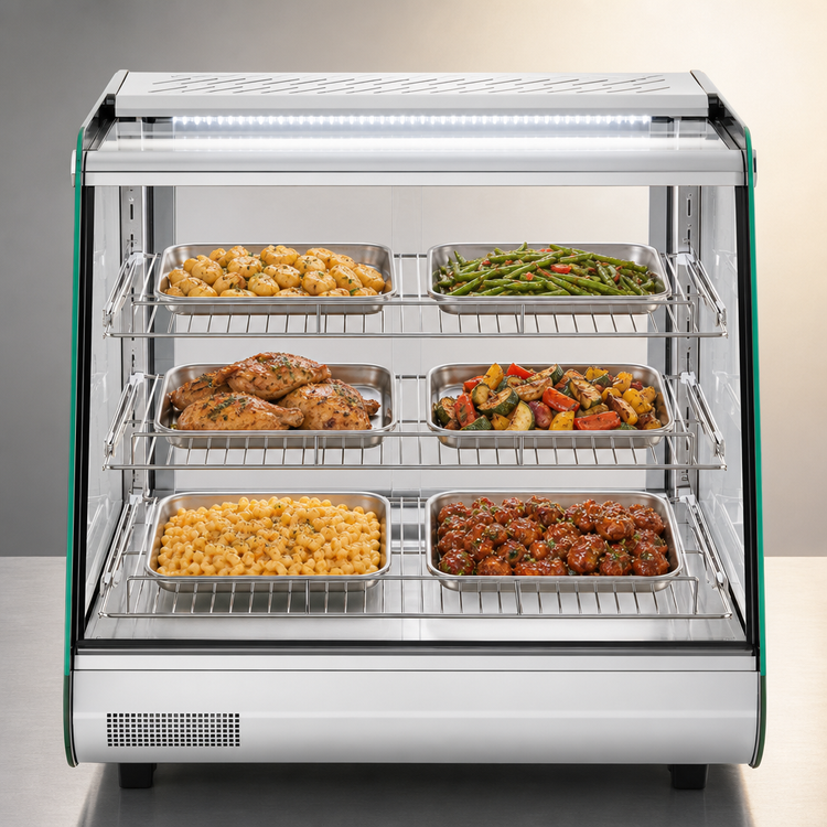 Product image #5 for Migali Competitor Series Countertop Heated Food Display Case with Sliding Glass Doors, 26.5 Inch, 3.3 Cu. Ft.