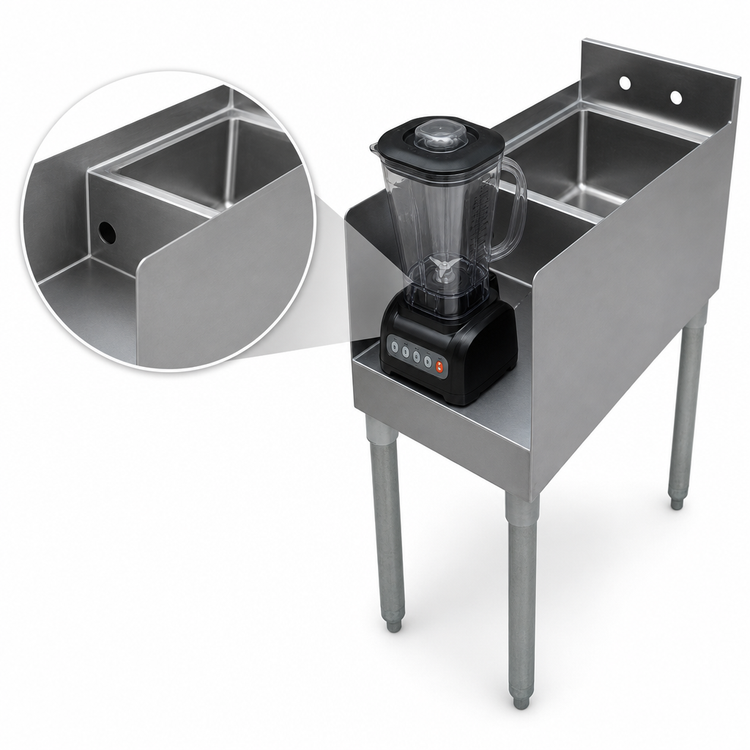 Product image #4 for Sapphire Underbar Blender Station with Sink, 18-Inch Wide, 304 Stainless Steel