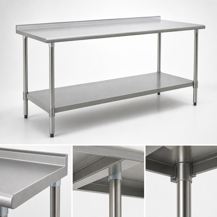 Product image #4 for Eagle Group BlendPort Deluxe Series Stainless Steel Work Table with Adjustable Undershelf, 84W x 24D