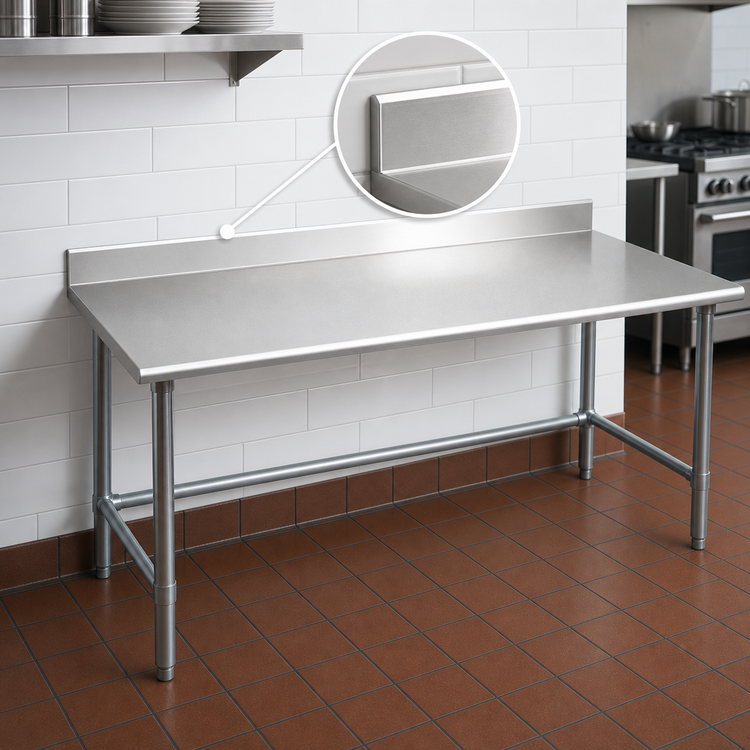 Product image #4 for Eagle Deluxe Series 108 Inch x 36 Inch Stainless Steel Work Table with 4-1/2 Inch Backsplash