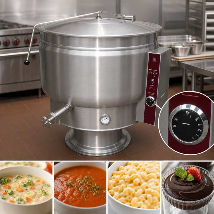 Product image #4 for Southbend Steam 40-Gallon Electric Stationary Steam Kettle with Full Jacket and Pedestal Base
