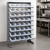 Thumbnail image #4 for Quantum Sloped Single-Sided Steel Pick Rack with 8 Shelves and 40 Clear Bins, 36 x 18 x 60 Inches