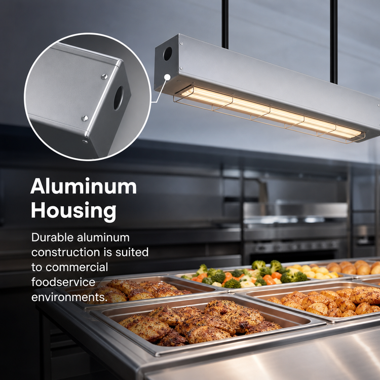 Product image #4 for Hatco Ultra-Glo® 72-Inch Double Ceramic Infrared Food Warmer