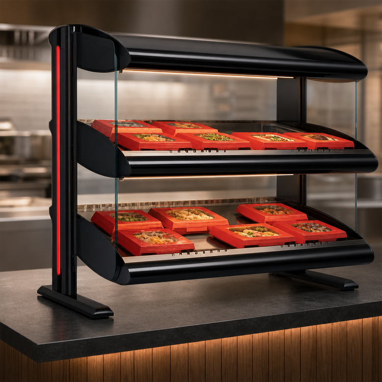 Product image #4 for Hatco Spot On 46-Inch Horizontal Dual Shelf Heated Zone Merchandiser Warmer