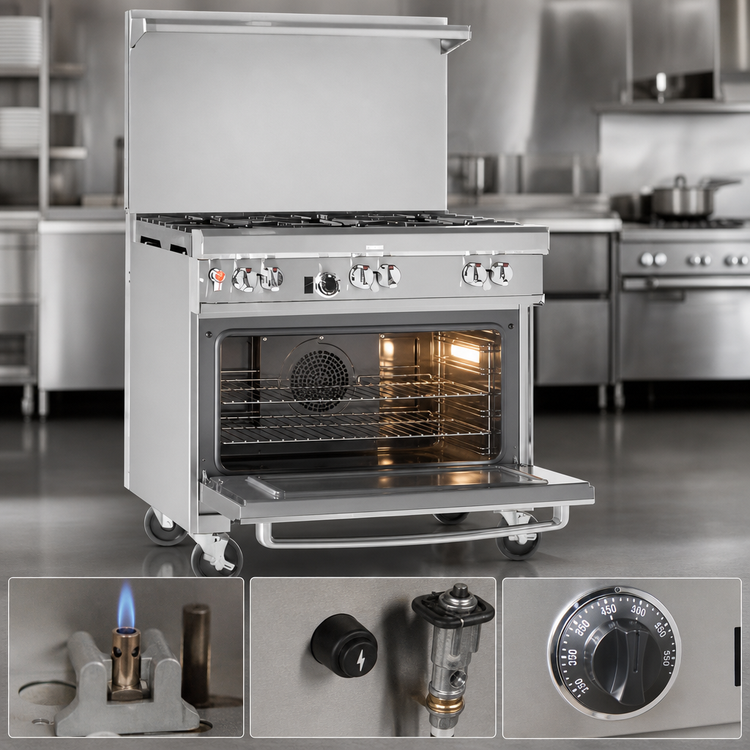 Product image #4 for Southbend Ultimate 36-Inch Gas Restaurant Range with 36-Inch Charbroiler and Convection Oven