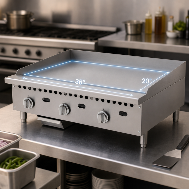 Product image #4 for Migali Competitor Series 36-Inch Countertop Natural Gas Griddle with Thermostatic Controls