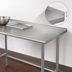 Thumbnail image #4 for Advance Tabco 144-Inch x 30-Inch 16 Gauge 430 Stainless Steel Work Table with 1-1/2-Inch Rear Up-Turn and Galvanized Base