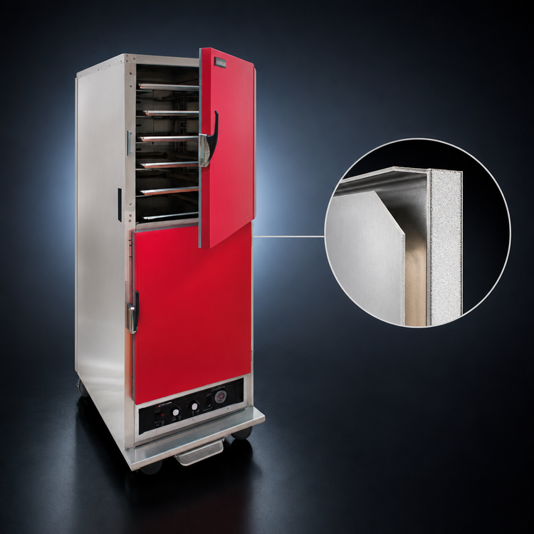 Product image #4 for Cres Cor Insulated Mobile Heated Holding Cabinet with Humidity, 1 Compartment, Red Dutch Doors