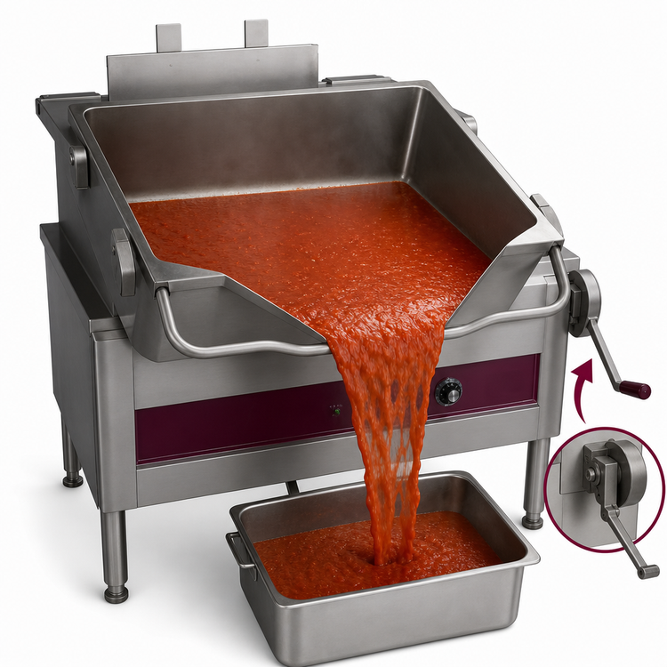 Product image #4 for Crown GS-30 30 Gallon Gas Tilting Skillet with Manual Tilt