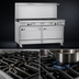 Thumbnail image #4 for Southbend Ultimate 60-Inch Gas Restaurant Range with 8 Open Burners, 2 Cabinets, and Backriser Hi-Shelf