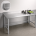 Thumbnail image #4 for Spec-Master 84-Inch x 36-Inch Freestanding 14-Gauge Stainless Steel Work Table with 4-1/2-Inch Backsplash
