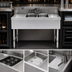 Thumbnail image #4 for Steel Works Stainless Two-Compartment Underbar Sink with Left and Right Drainboards, 48 Inch x 18-3/4 Inch