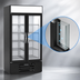 Thumbnail image #5 for Beverage-Air MarketMax Two-Section Reach-In Glass Door Merchandiser Refrigerator, 35.08 Cu. Ft., Black, Hinged Double Glass Doors