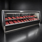 Thumbnail image #4 for Howard-McCray 40E Series SC-CMS40E-12-BE-LED 148-1/2-Inch Full-Service Red Meat Service Case, Self-Contained, Endless Design, LED Lighting
