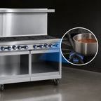 Thumbnail image #4 for Imperial (Middleby) Pro Series IR-8-C-XB 48-Inch Gas Restaurant Range with 8 Open Burners, Convection Oven and Open Cabinet