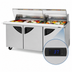 Thumbnail image #4 for Turbo Air Super Deluxe 72-5/8-Inch 3-Section Mega Top Sandwich/Salad Prep Table with Clear Lids