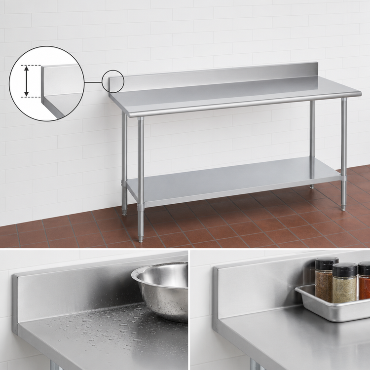 Product image #4 for Duke 316 Series Deluxe Stainless Steel Work Table with 5" Riser, 30" x 144", Galvanized Undershelf