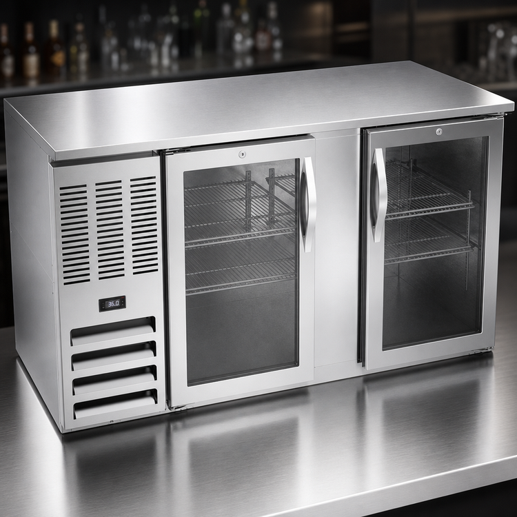 Product image #4 for Beverage-Air BB58HC-G-S 58-Inch Two-Section Glass Door Back Bar Refrigerator