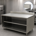 Thumbnail image #4 for BK Resources Stainless Steel Chef Table with Open Front Cabinet Base and 5-Inch Riser, 48 x 24 x 39-3/4 Inches