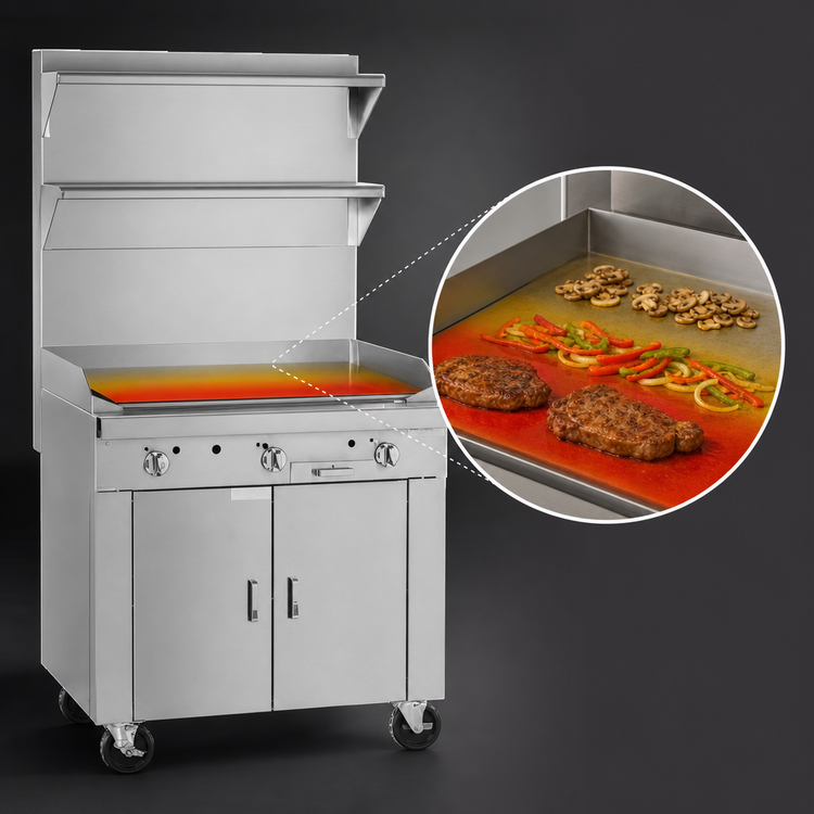 Product image #4 for Southbend Platinum Heavy Duty 36-Inch Sectional Gas Plancha Griddle Range with Cabinet Base