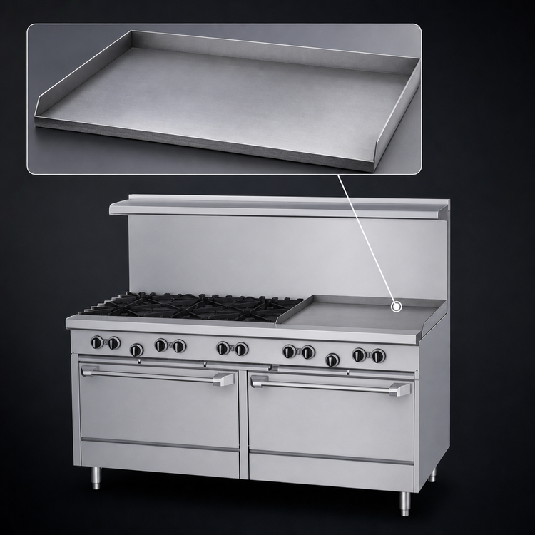 Product image #4 for Garland US Range U Series 60-Inch Gas Restaurant Range with 4 Open Burners, 36-Inch Smooth Griddle, Standard Oven and Storage Base