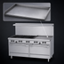 Thumbnail image #4 for Garland US Range U Series 60-Inch Gas Restaurant Range with 4 Open Burners, 36-Inch Smooth Griddle, Standard Oven and Storage Base