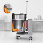Thumbnail image #4 for Southbend (Middleby) Southbend Steam KECT-20 20-Gallon Electric Floor Tilting Kettle, Partial Jacket, 12 kW, Right-Side Lever Tilt