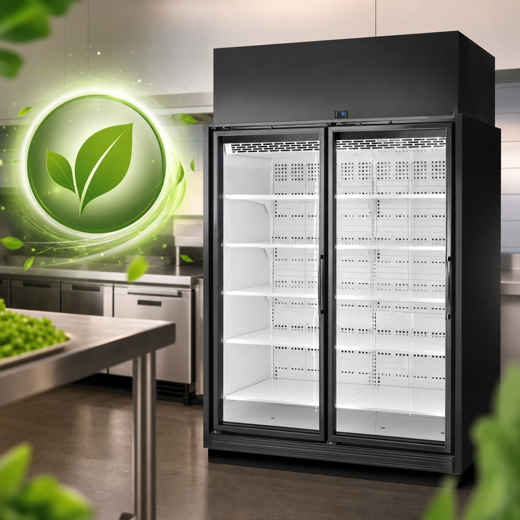 Product image #4 for True 2-Section Medium Temperature Glass Door Merchandiser Refrigerator