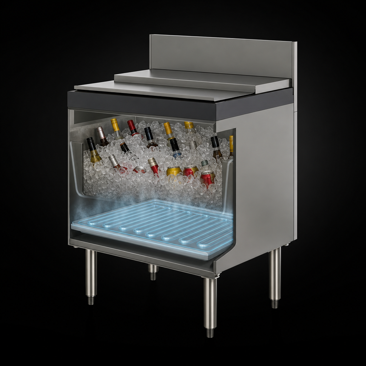 Product image #4 for Top Shelf TSD Series 24-Inch Extra Capacity Underbar Ice Bin/Cocktail Unit with 10-Circuit Cold Plate