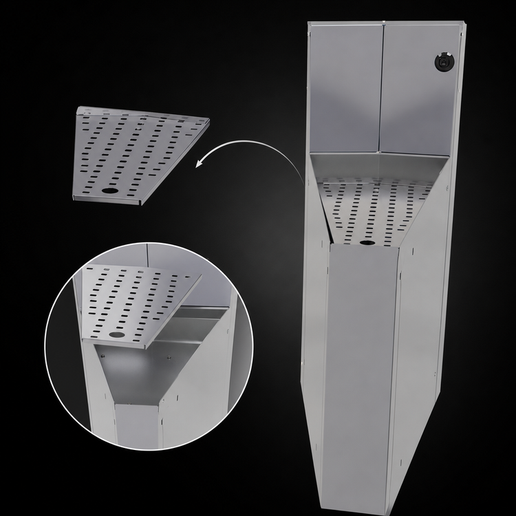 Product image #4 for Glastender Inside Corner Wedge Underbar Drainboard, 19-Inch Deep, 15° Angle, Stainless Steel, No Legs
