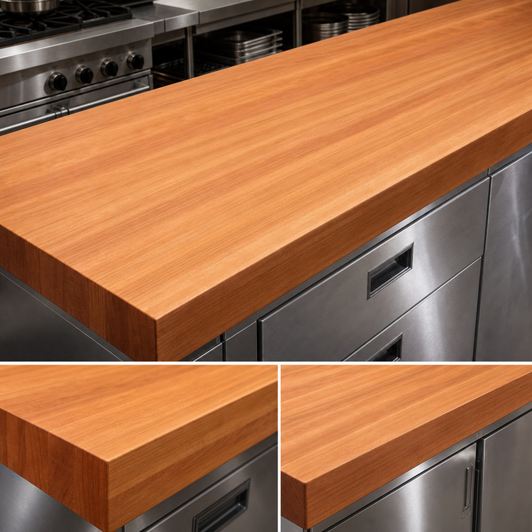 Product image #4 for Boos Block American Cherry Edge Grain Kitchen Countertop, 144 x 36 x 2-1/4 in., Varnique Finish